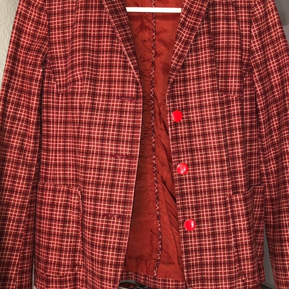 Red Plaid Blazer